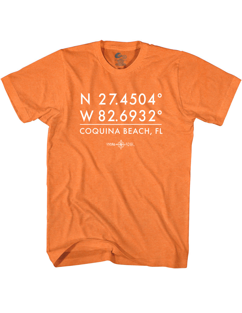 Coquina Beach GPS Coordinates T-Shirt