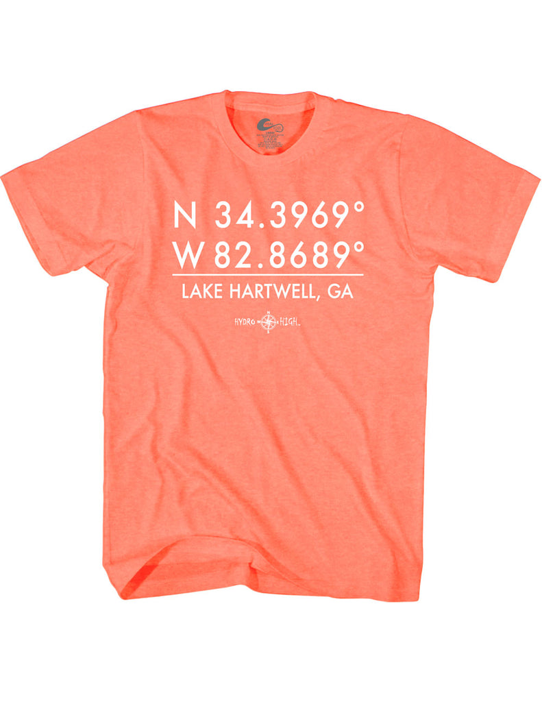Lake Hartwell, GA GPS Coordinates T-Shirt