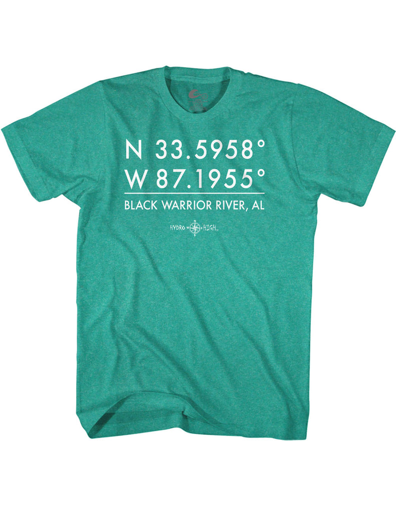 Black Warrior River GPS Coordinates T-Shirt
