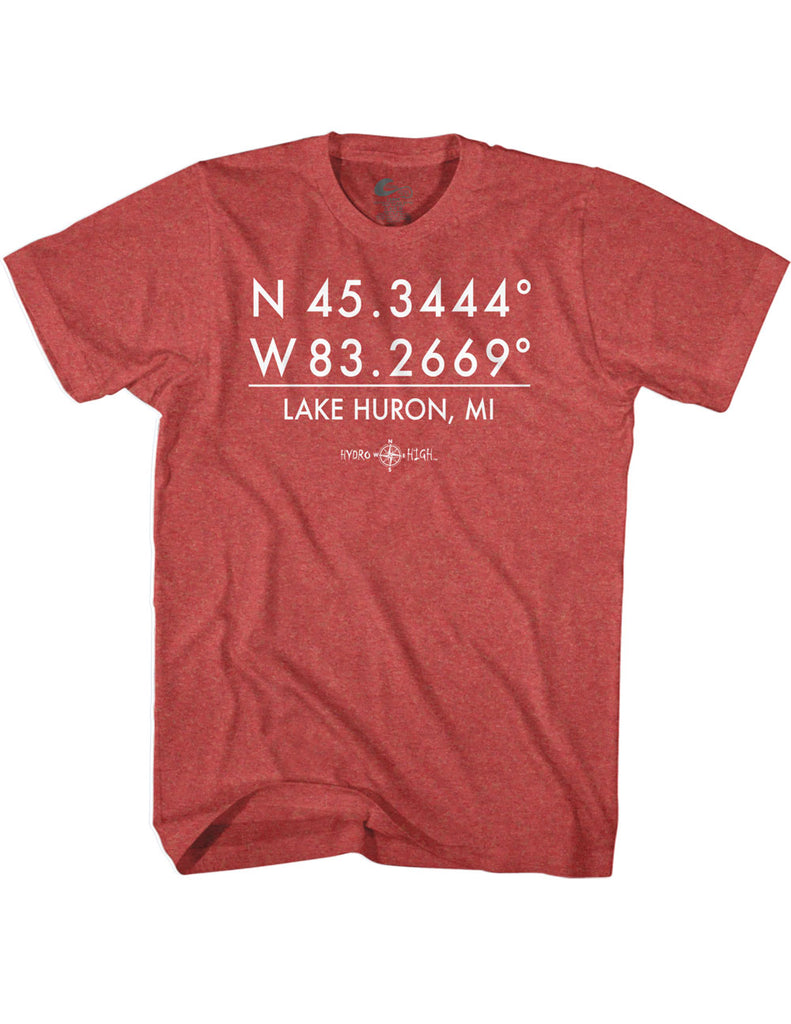 Lake Huron GPS Coordinates T-Shirt