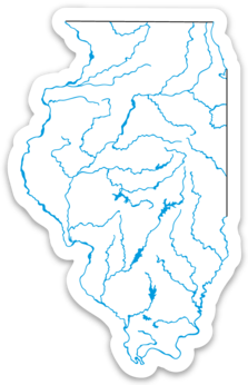 Illinois State Waterways Sticker 2.21" x 3.5"