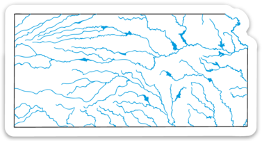 Kansas State Waterways Sticker 3.83" x 2"