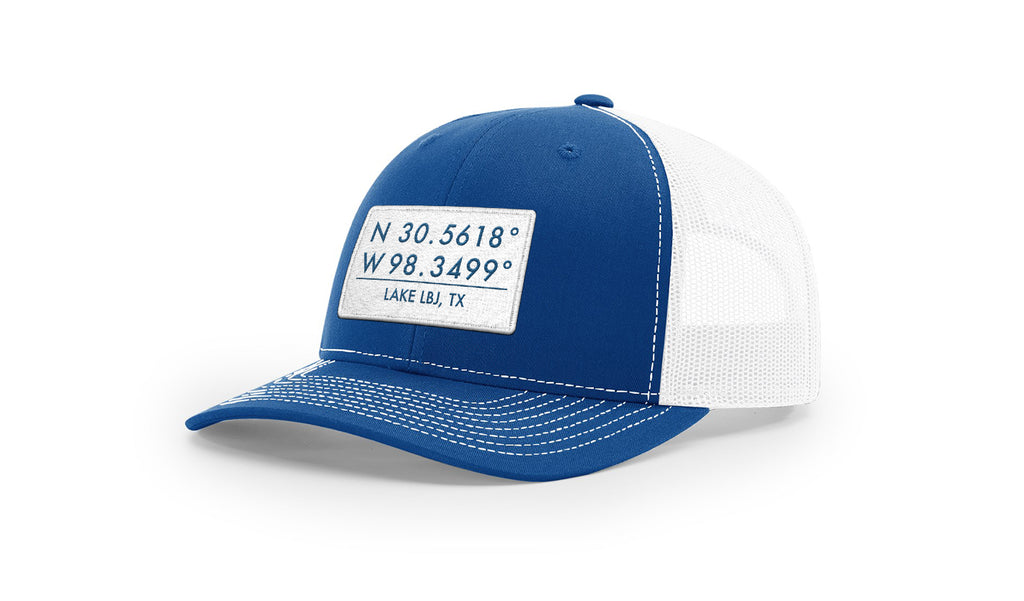 Lake LBJ GPS Coordinates Trucker Hat