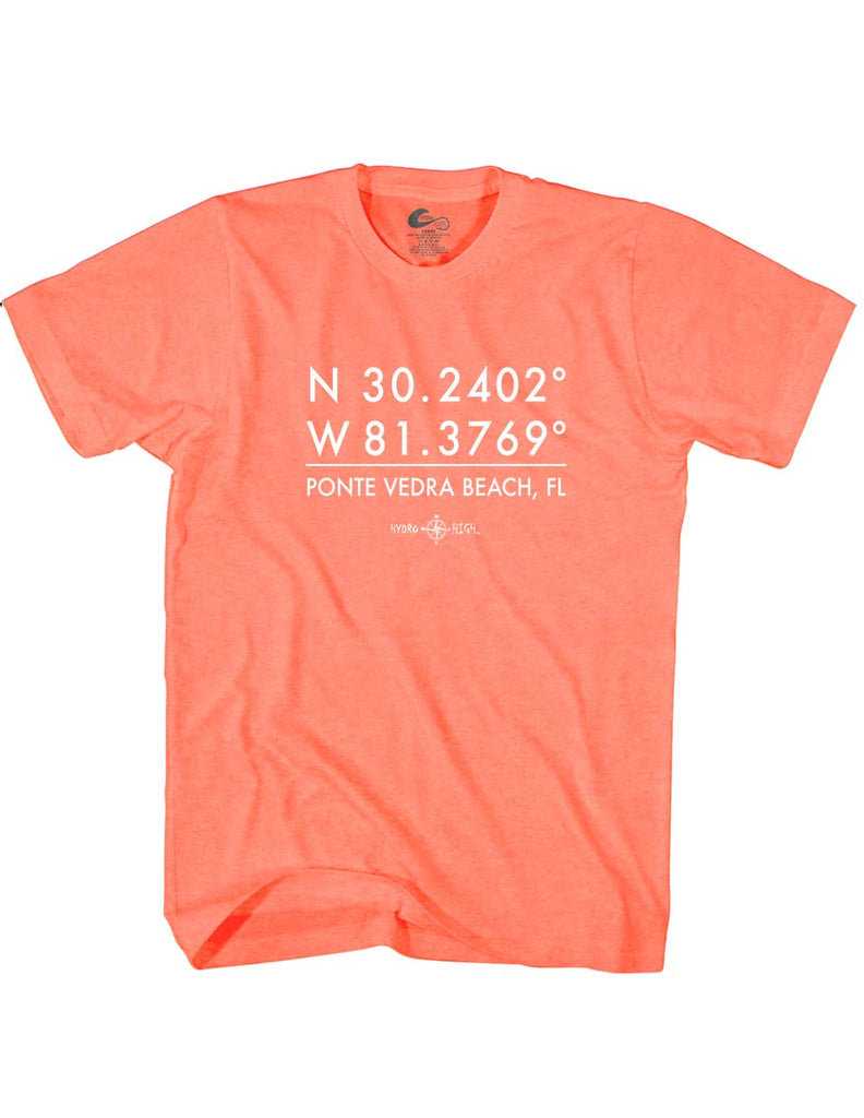Ponte Vedra Beach GPS Coordinates T-Shirt