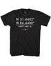 Gantt Lake GPS Coordinates T-Shirt
