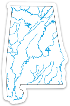 Alabama State Waterways Sticker 2.25" x 3.5"