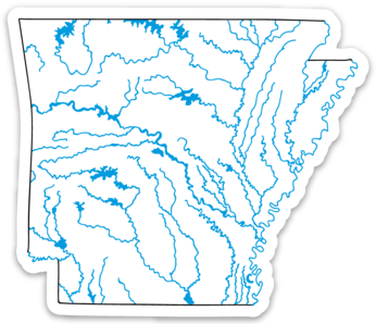 Arkansas State Waterways Sticker 3.5" x 3"