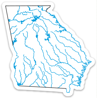 Georgia State Waterways Sticker 3.47" x 3.5"