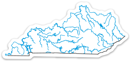 Kentucky State Waterways Sticker 4.45" x 2"