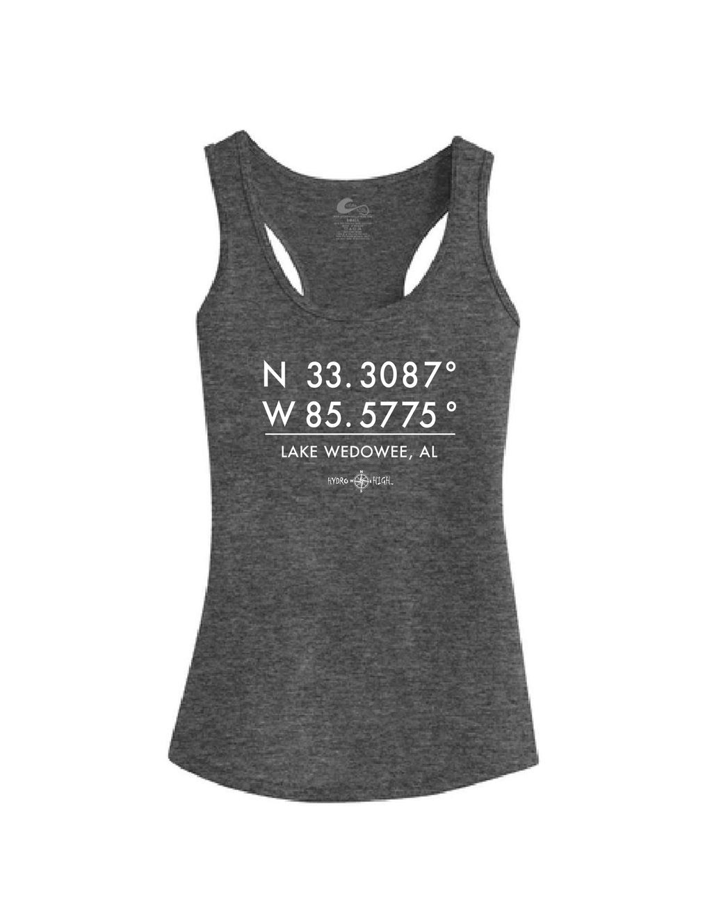 Lake Wedowee GPS Coordinates Ladies Racerback