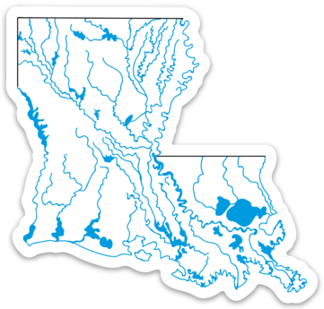 Louisiana State Waterways Sticker 3.66" x 3.5"