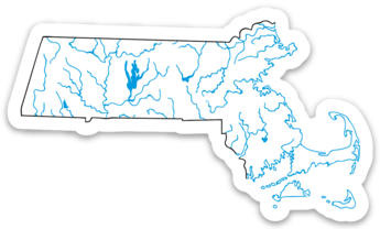 Massachusetts State Waterways Sticker 3.5" x 2.05"