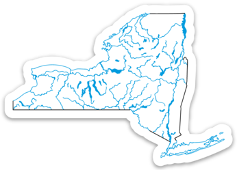 New York State Waterways Sticker 3.5" x 2.49"