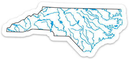 North Carolina State Waterways Sticker 4.55" x 2"