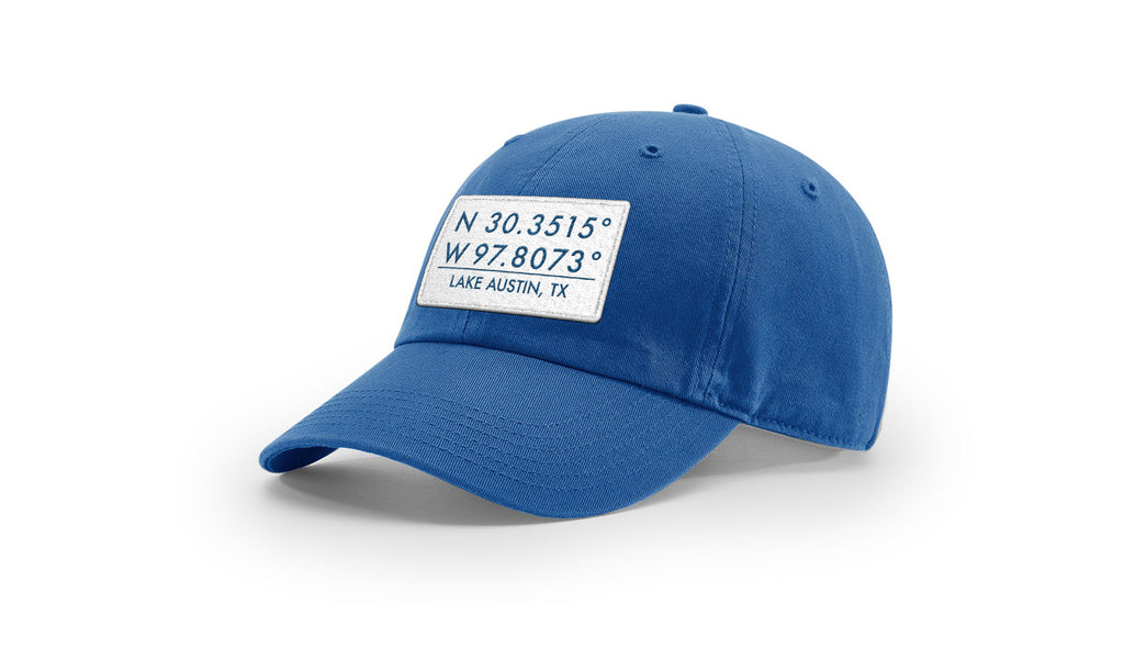 Lake Austin GPS Coordinates Cotton Hat