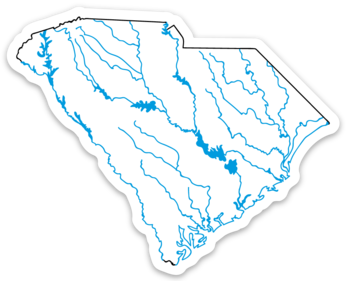South Carolina State Waterways Sticker 3.5" x 2.82"