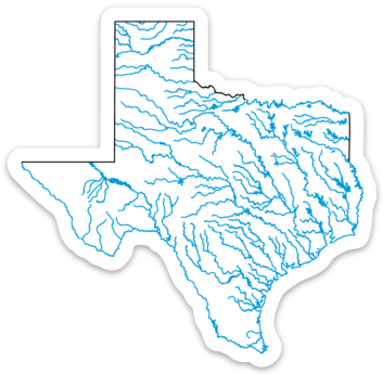 Texas State Waterways Sticker 3.59" x 3.5"