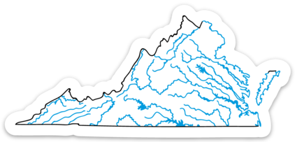 Virginia State Waterways Sticker 4.31" x 2"