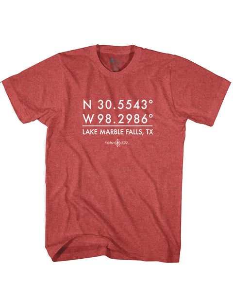 Lake Marble Falls GPS Coordinates T-Shirt