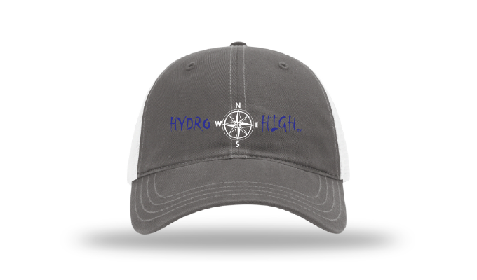 Hydro High Dark Blue Compass Logo Trucker Hat