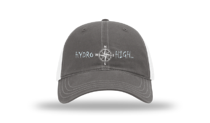 Hydro High Light Blue Compass Logo Trucker Hat